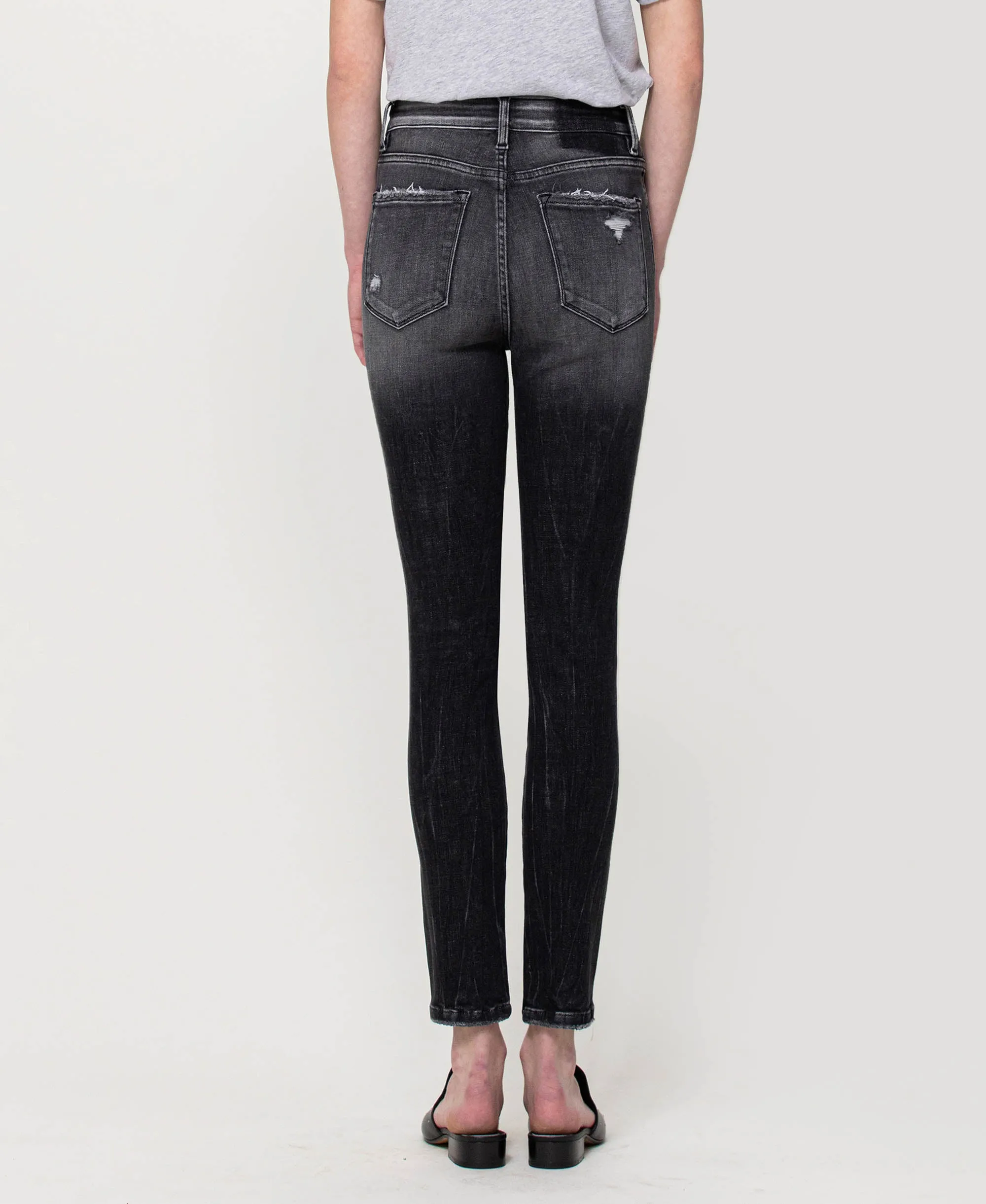 Feel It Still - Distressed High Rise Skinny Jeans