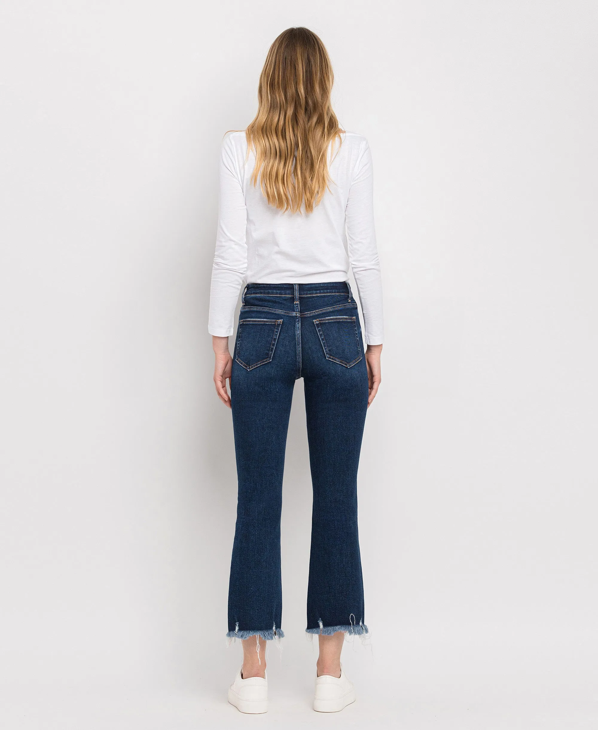 Finer - High Rise Crossover Waistband Kick Flare Jeans