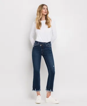 Finer - High Rise Crossover Waistband Kick Flare Jeans