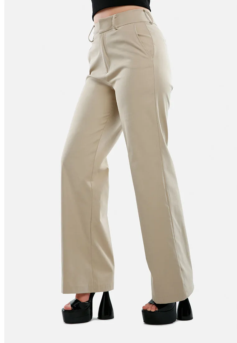 Flared Hem High Waist Pants