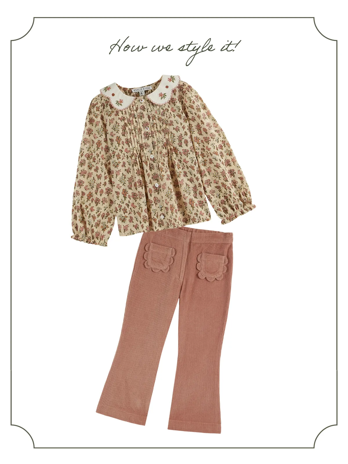 Flower Pocket Corduroy Pants