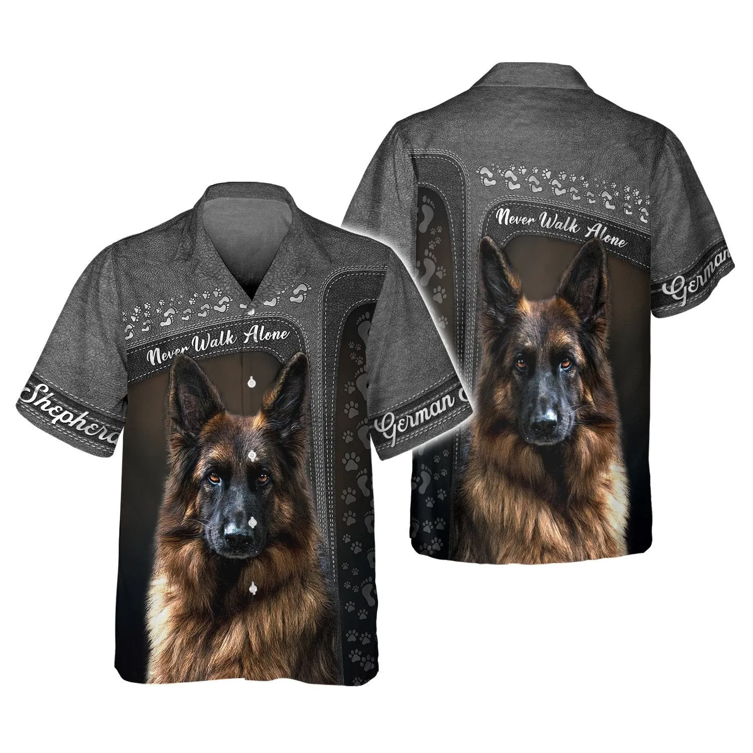 German Shepherd Lover Never Walk Alone 3D Full Print, Custom Memorial Apparel Shirts, Dog Memorial Gifts for loss of Dog