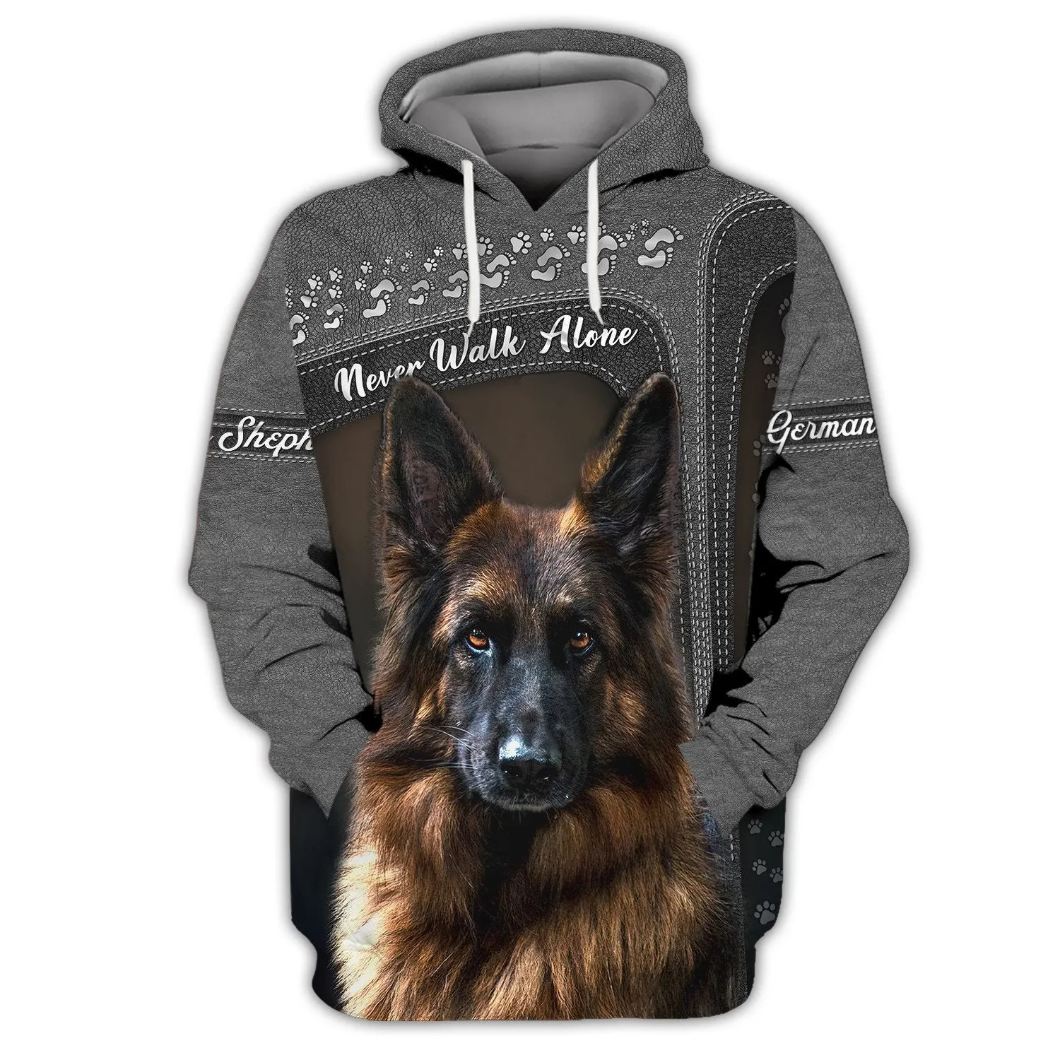 German Shepherd Lover Never Walk Alone 3D Full Print, Custom Memorial Apparel Shirts, Dog Memorial Gifts for loss of Dog