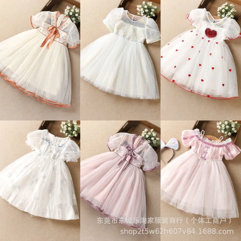 Girls Dress Summer Little Girl Princess Dress Baby Girl Pleated Chiffon Fashion Children Floral Skirt