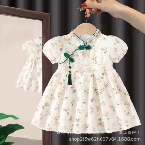 Girls Dress Summer Little Girl Princess Dress Baby Girl Pleated Chiffon Fashion Children Floral Skirt