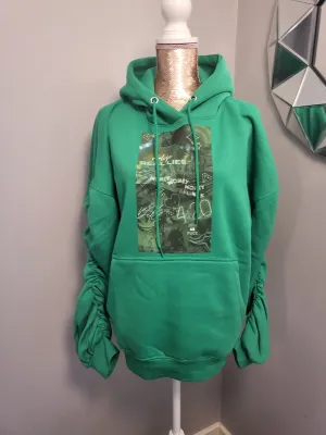 Green Money Money Ruched Hoodie