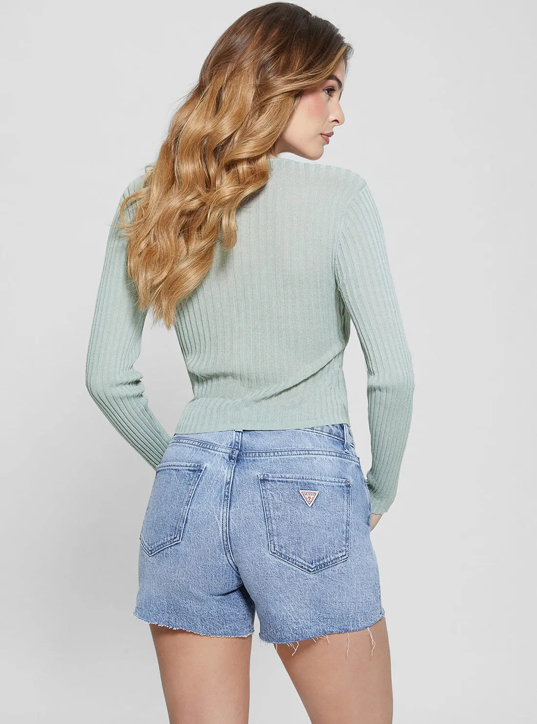 Green Reese Double Layer Knit Top