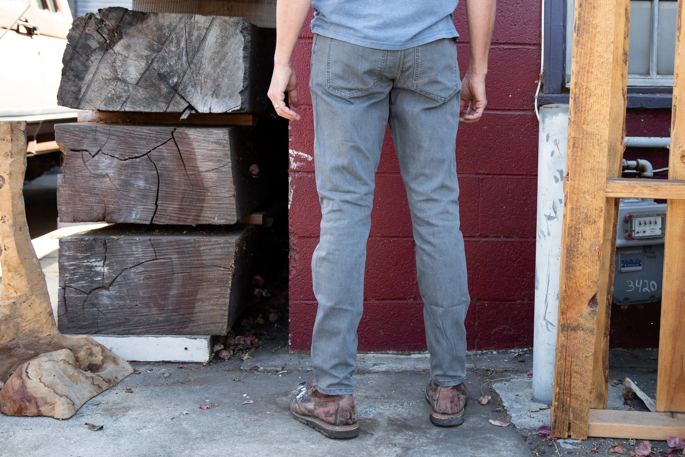 grey wash CORDURA® slim jeans