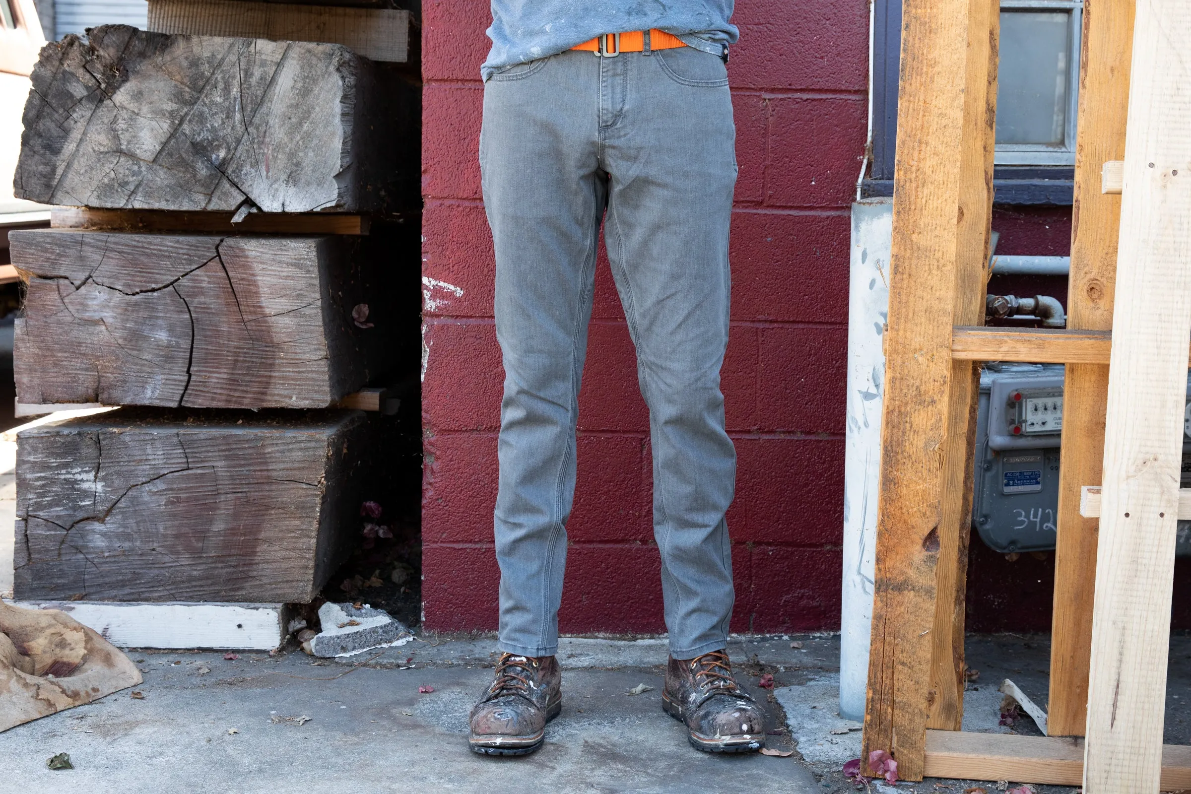 grey wash CORDURA® slim jeans