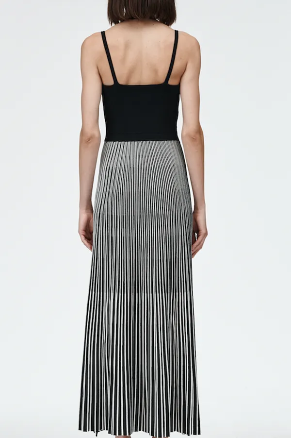 Halter Neck Dress in Black Stripe (Sold Out)