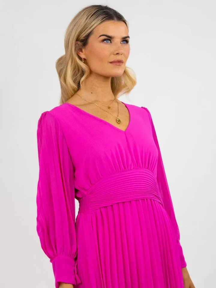 HANNAH MIDI DRESS (CERISE PINK)