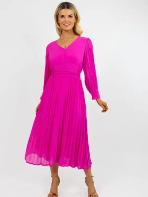 HANNAH MIDI DRESS (CERISE PINK)