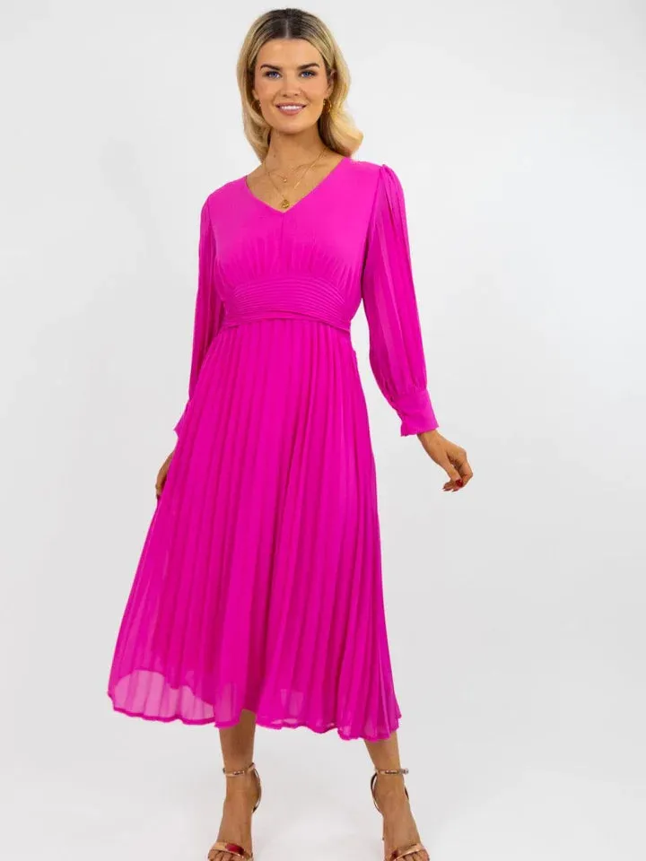 HANNAH MIDI DRESS (CERISE PINK)