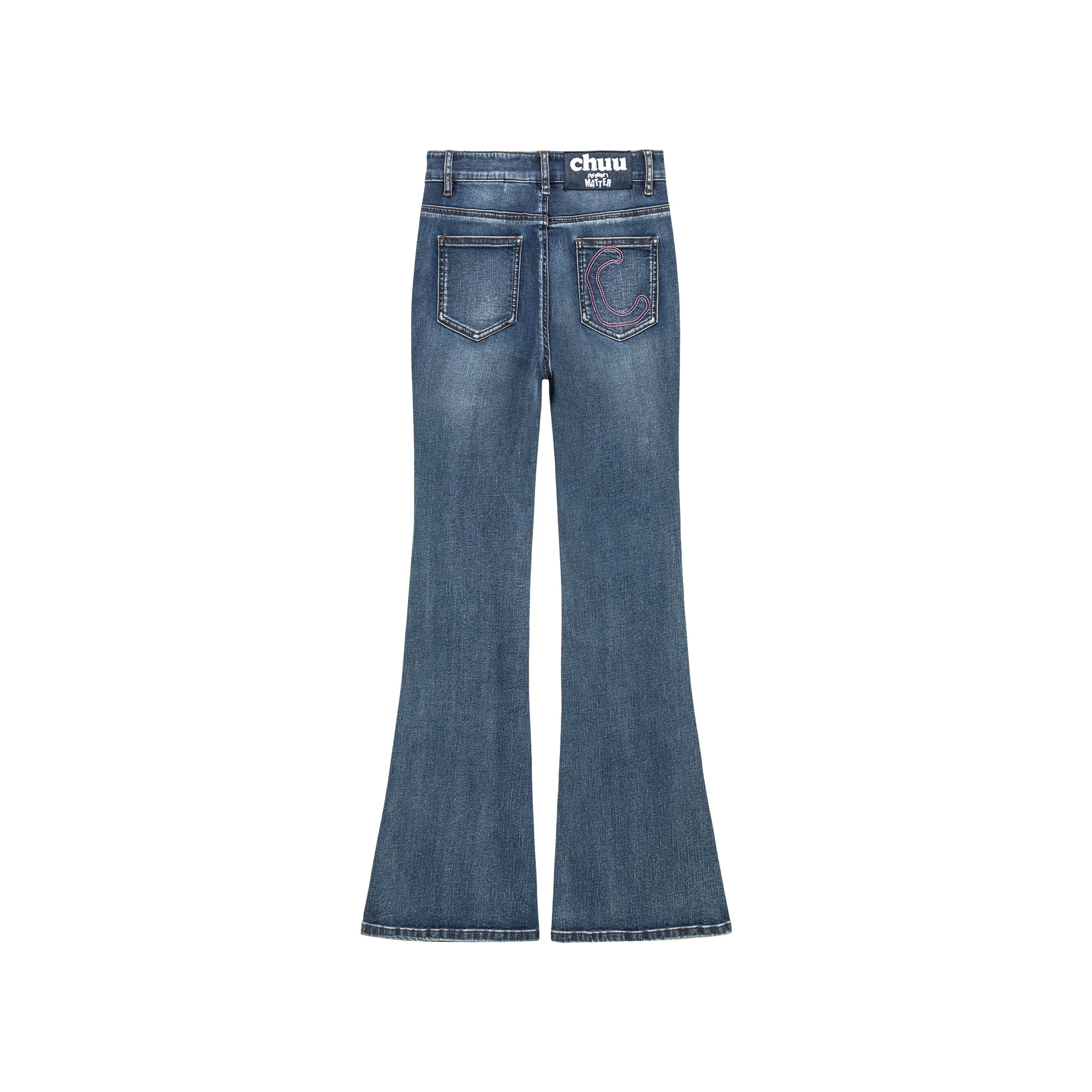 Heart Washed Bootcut Denim Jeans