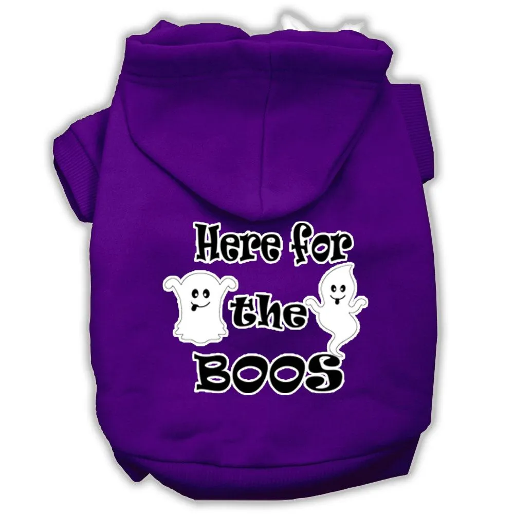 Here For The Boos Screenprint Dog Hoodie Purple Xl (16)