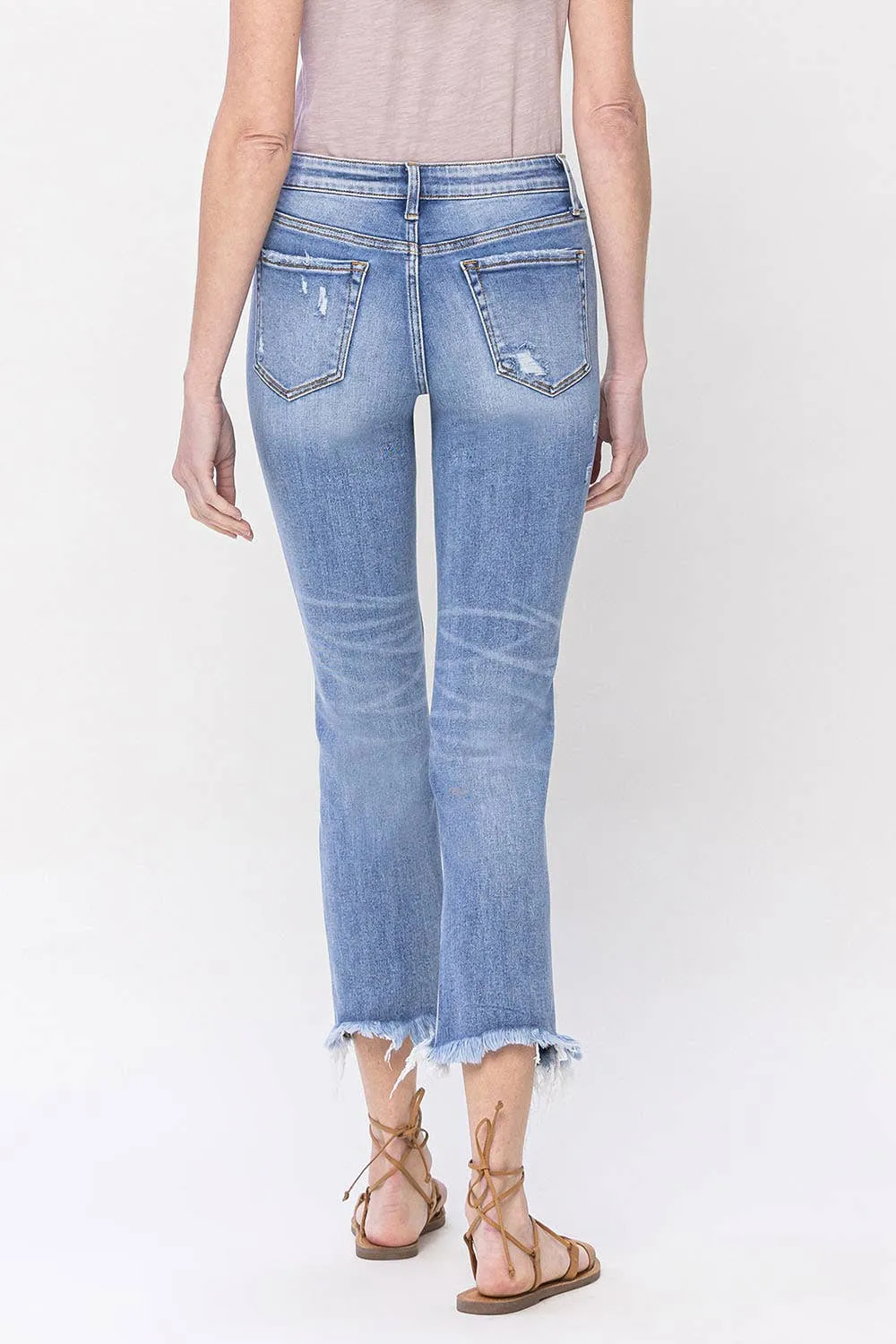 IMPROVING MID RISE CROP SLIM STRAIGHT JEANS