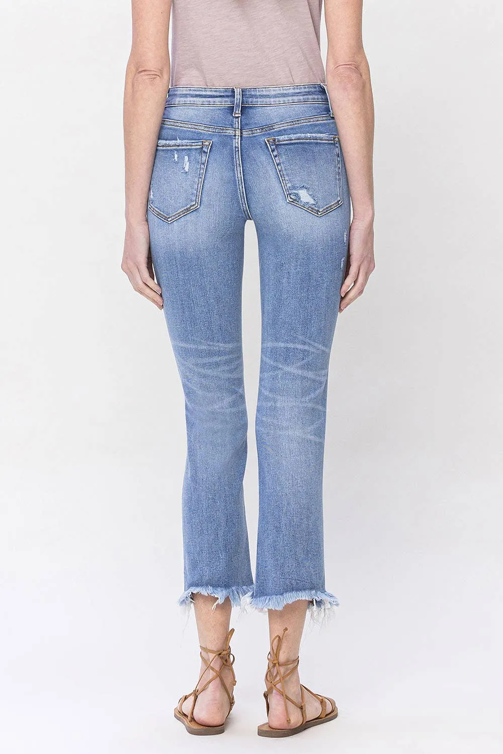 IMPROVING MID RISE CROP SLIM STRAIGHT JEANS