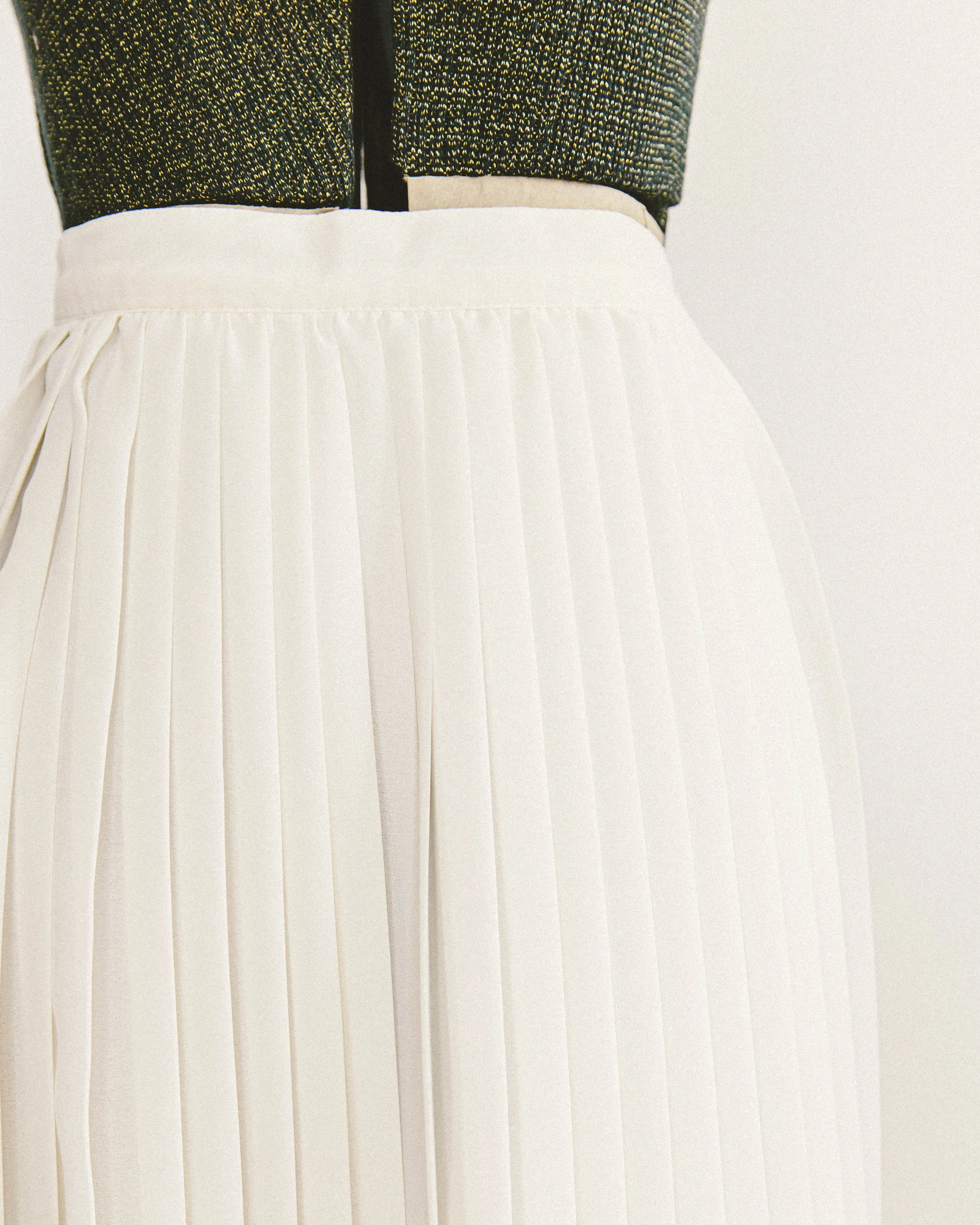 Ivory Pleated Skirt