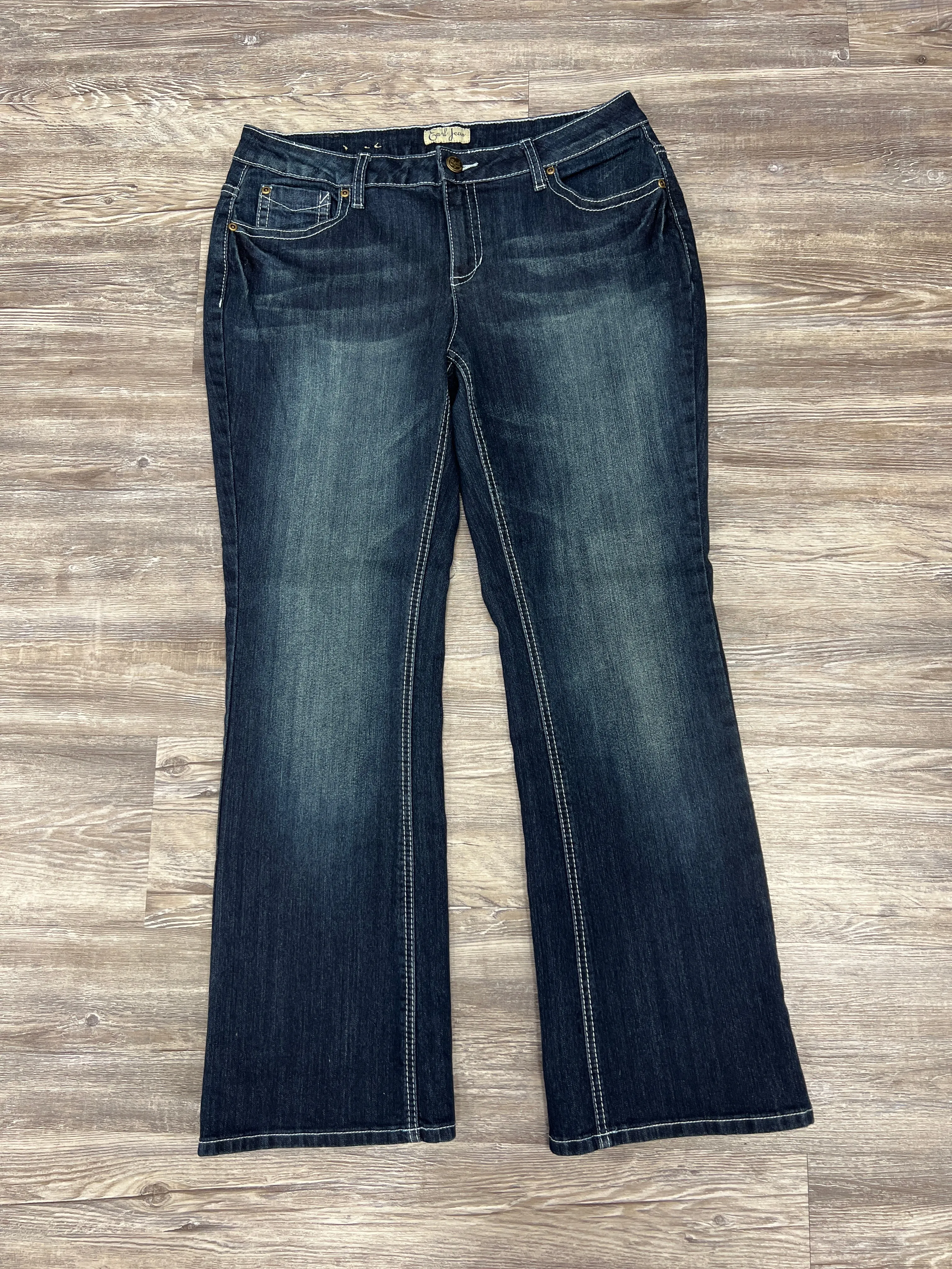 JEANS BOOT CUT EARL JEAN in BLUE DENIM, Size: 12PETITE