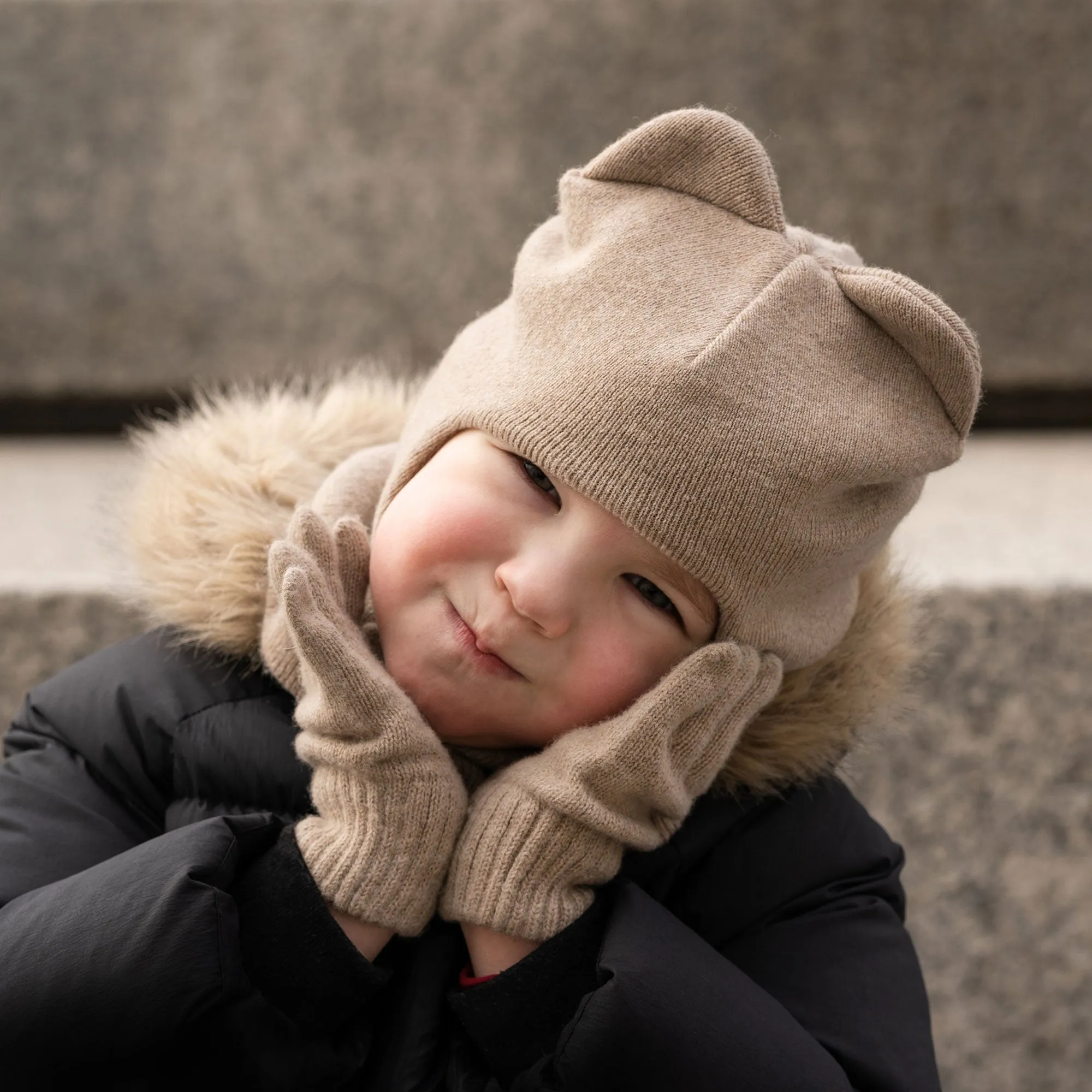 Kids' Knit Balaclava & Gloves Merino & Cashmere 2-Piece