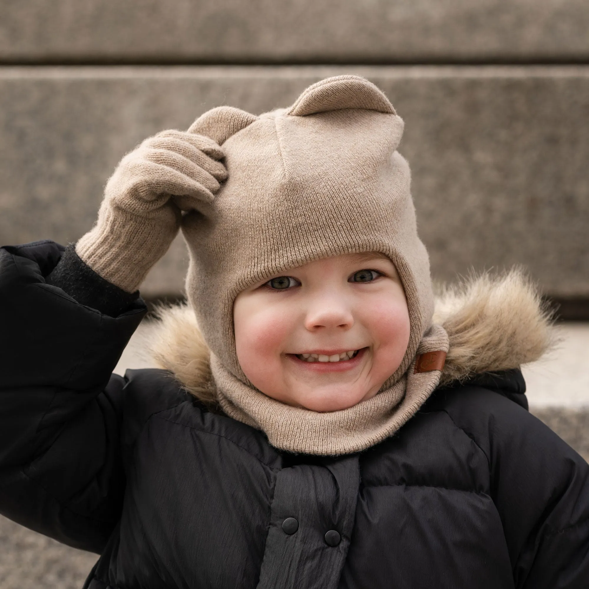 Kids' Knit Balaclava & Gloves Merino & Cashmere 2-Piece