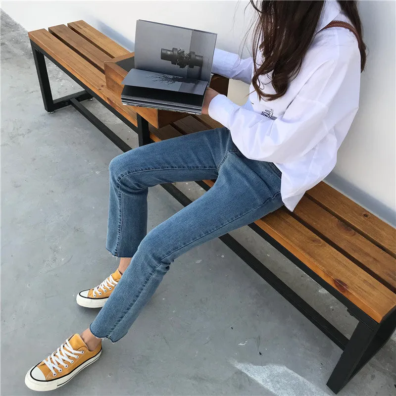 [Korean Style] Claire High Waist Ankle Length Flare Jeans