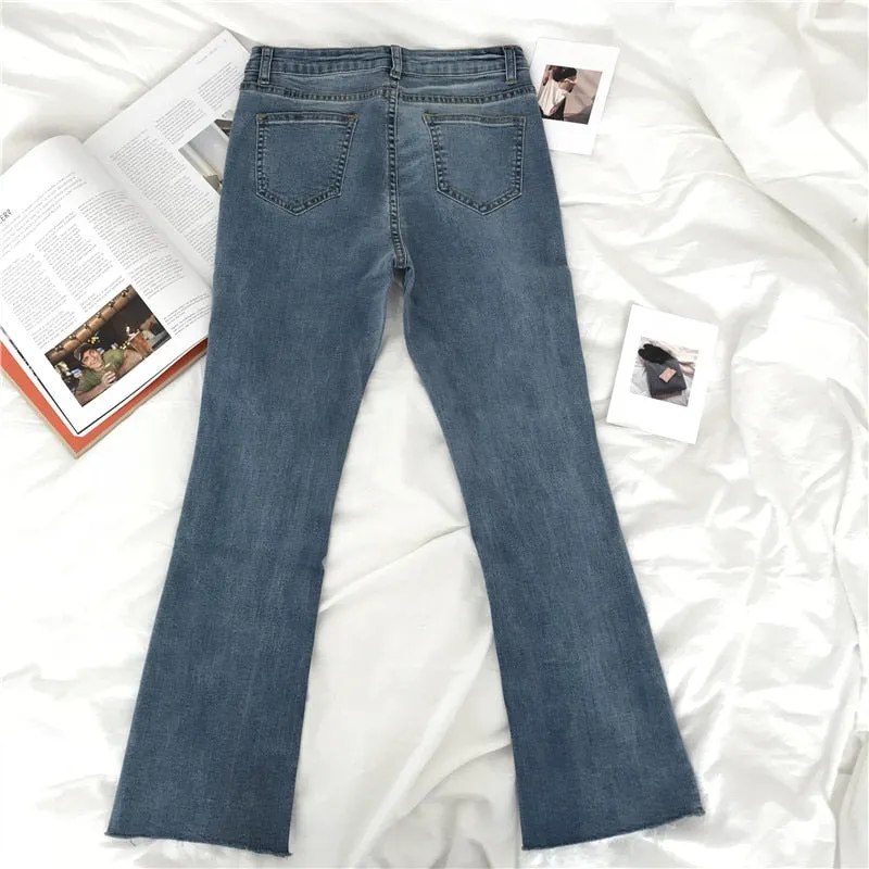 [Korean Style] Claire High Waist Ankle Length Flare Jeans