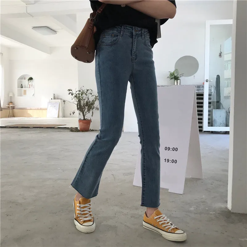 [Korean Style] Claire High Waist Ankle Length Flare Jeans