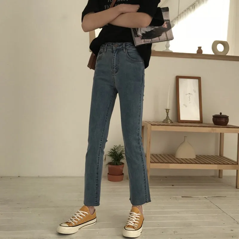 [Korean Style] Claire High Waist Ankle Length Flare Jeans