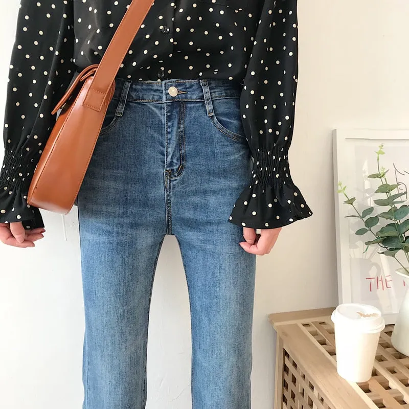 [Korean style] Della High Waist Flare Jeans