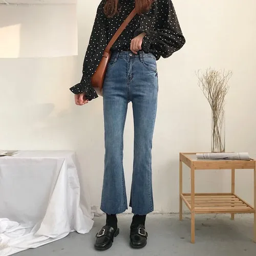 [Korean style] Della High Waist Flare Jeans