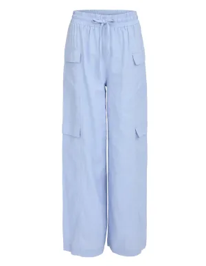 Linen High Rise Drawstring Waist Pants