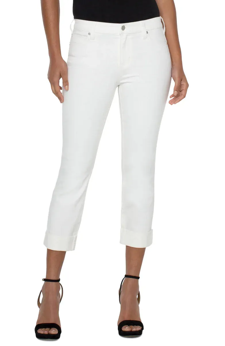 Liverpool Charlie Crop Wide Rolled Cuff 24" inseam (Bone White)