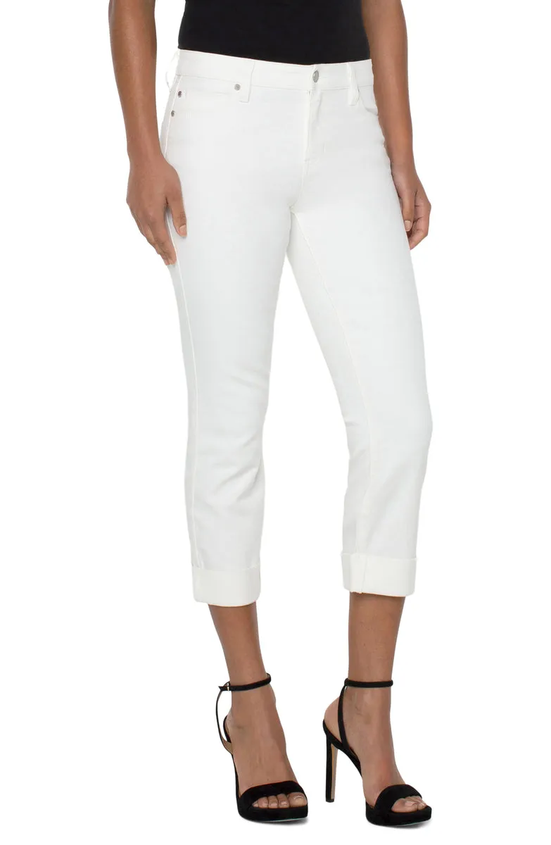 Liverpool Charlie Crop Wide Rolled Cuff 24" inseam (Bone White)