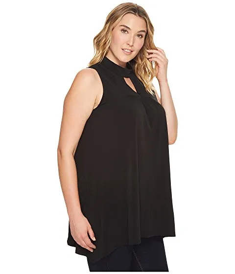 London Times Plus Size Gigi Neck Tunic