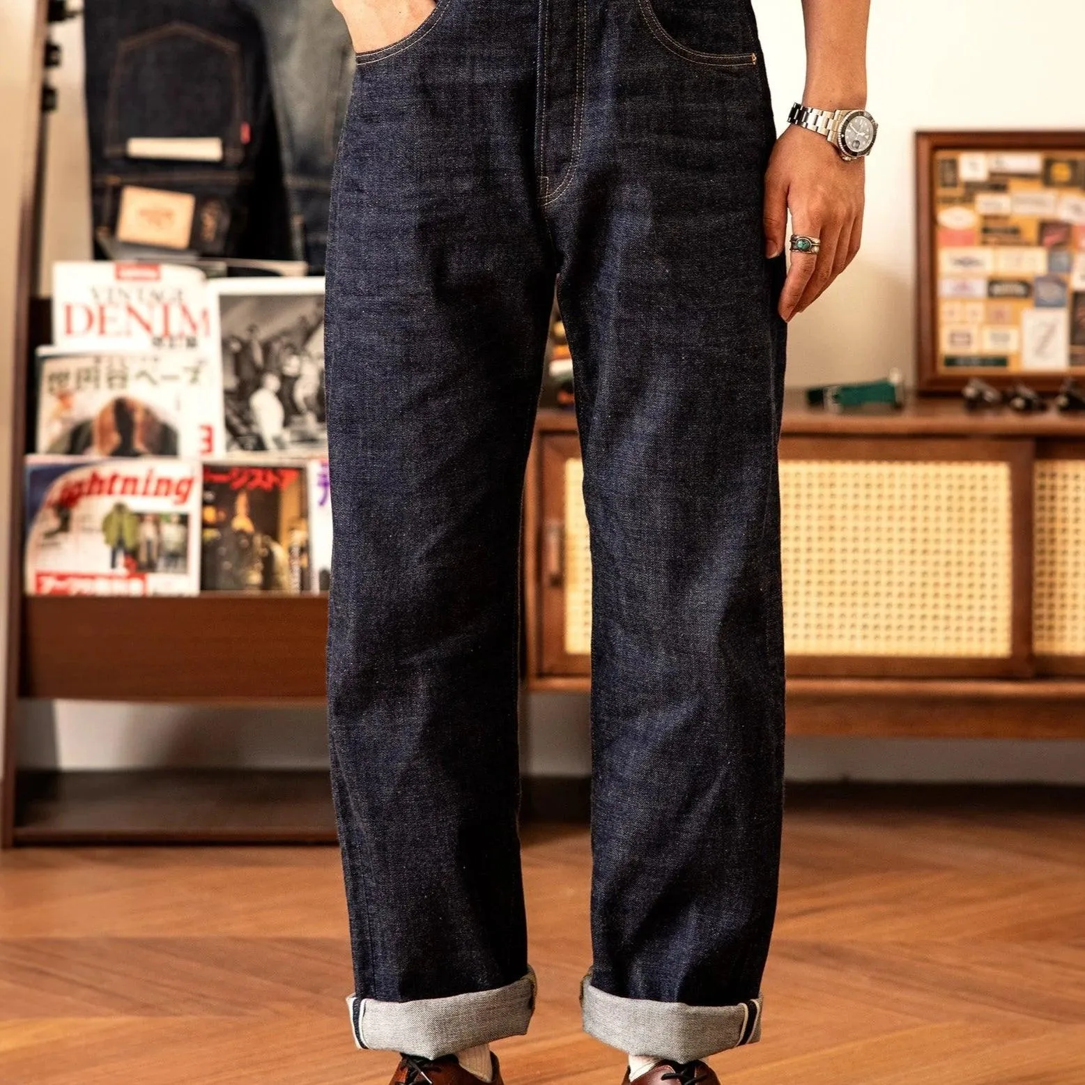 LOOSE STRAIGHT SELVEDGE DENIM JINJI