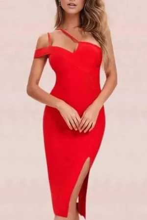 Luna Bodycon Dress - Lipstick Red