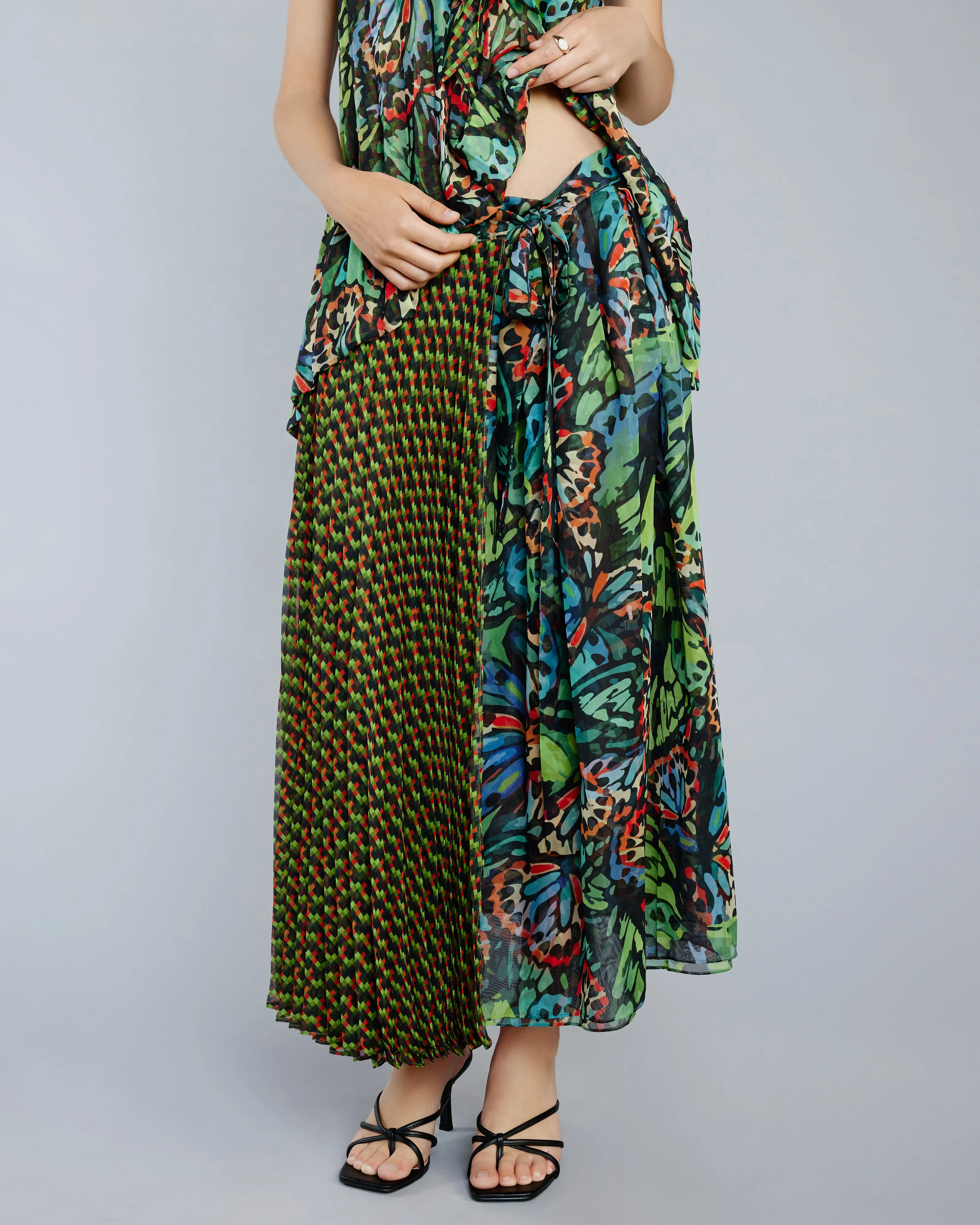 Malachite Butterfly Wrap Skirt