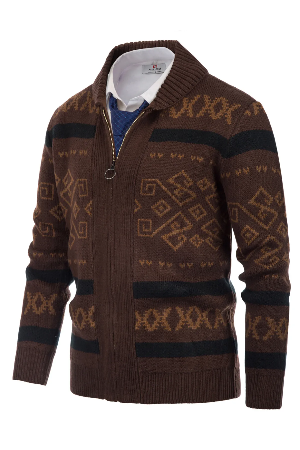 Men's Casual Curling Sweater Cardigans Button Down Knitted Sweater