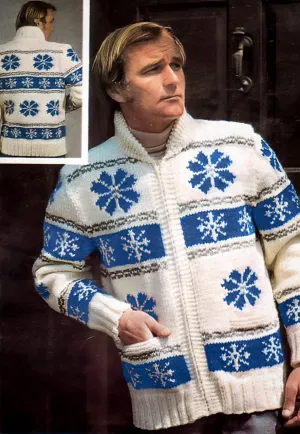 Men's Snowflake Cardigan Pattern