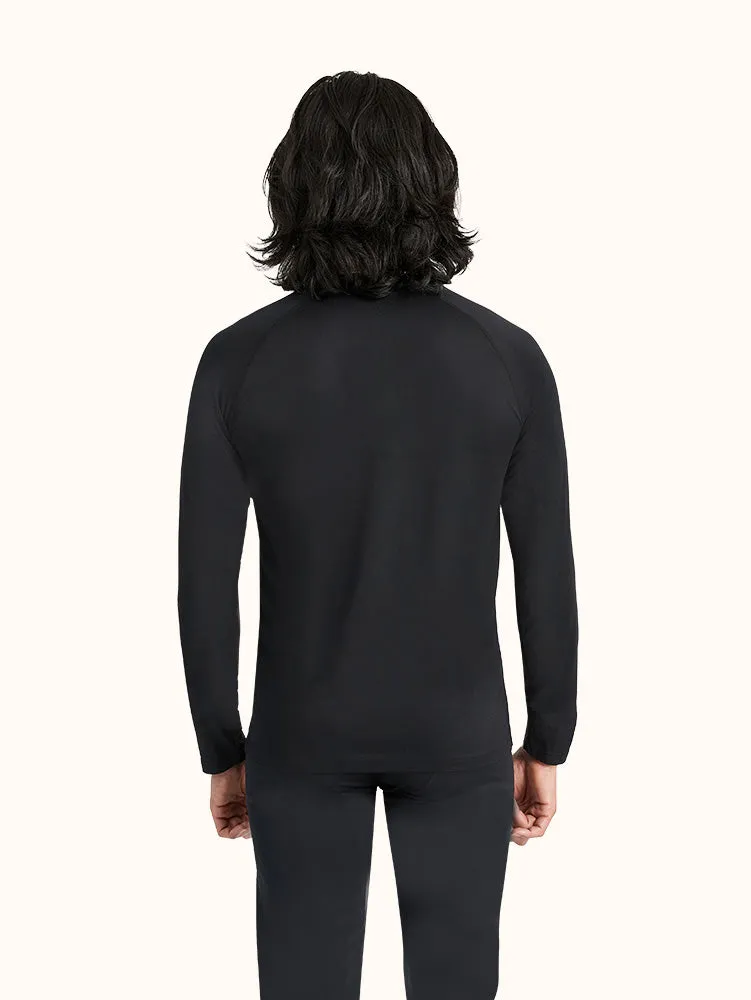 Men's Thermal Base Layer Crew Top - Black