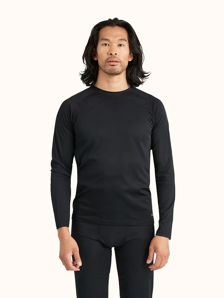 Men's Thermal Base Layer Crew Top - Black