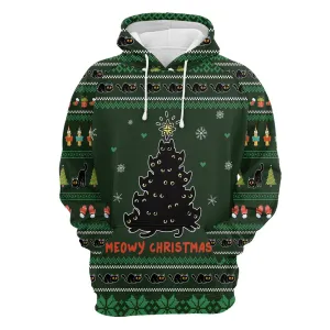 Meowy Christmas Black Cat All Over Print 3D Hoodie For Men And Women, Best Gift For Dog lovers, Best Outfit Christmas