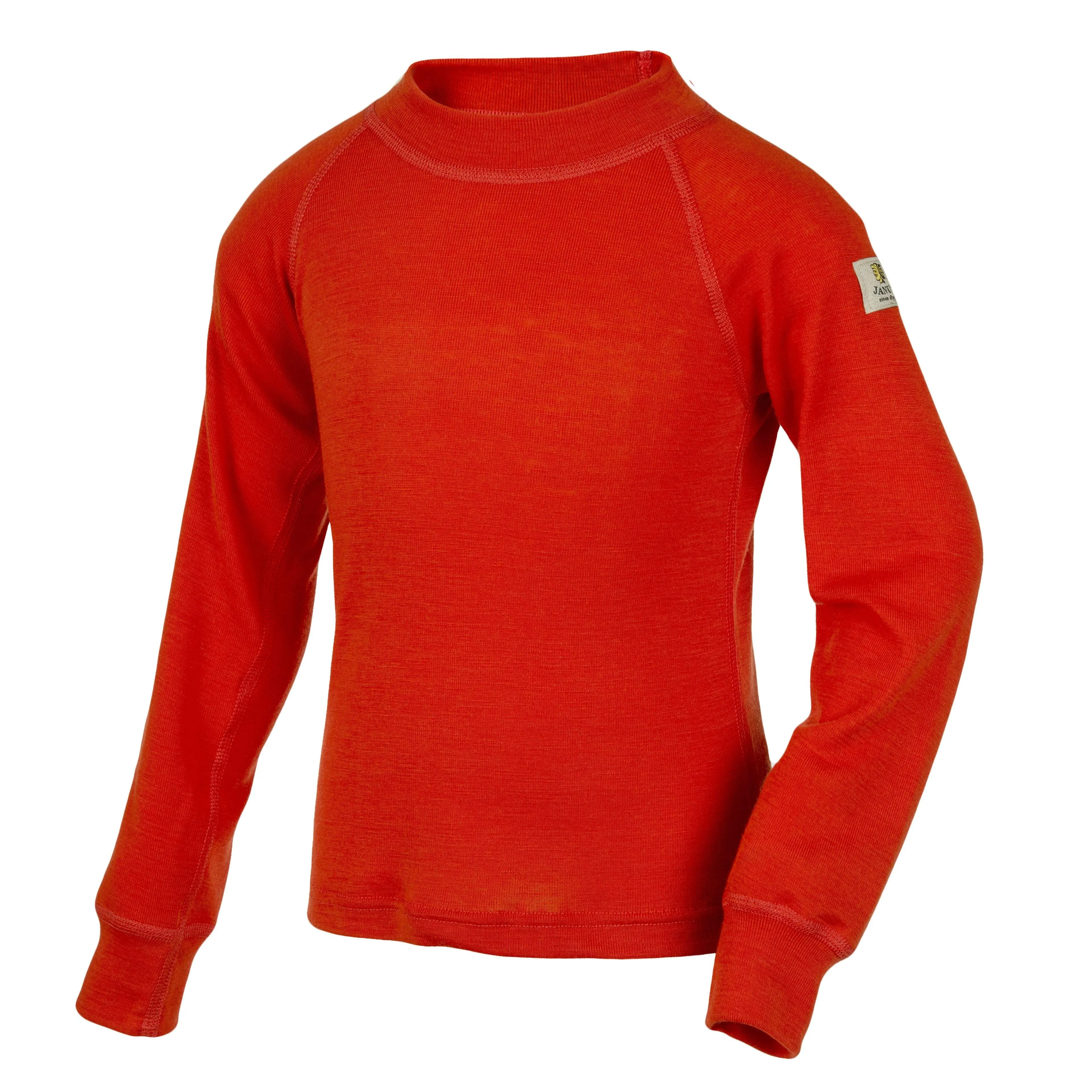 Merino Wool Long Sleeve Top: Clementine