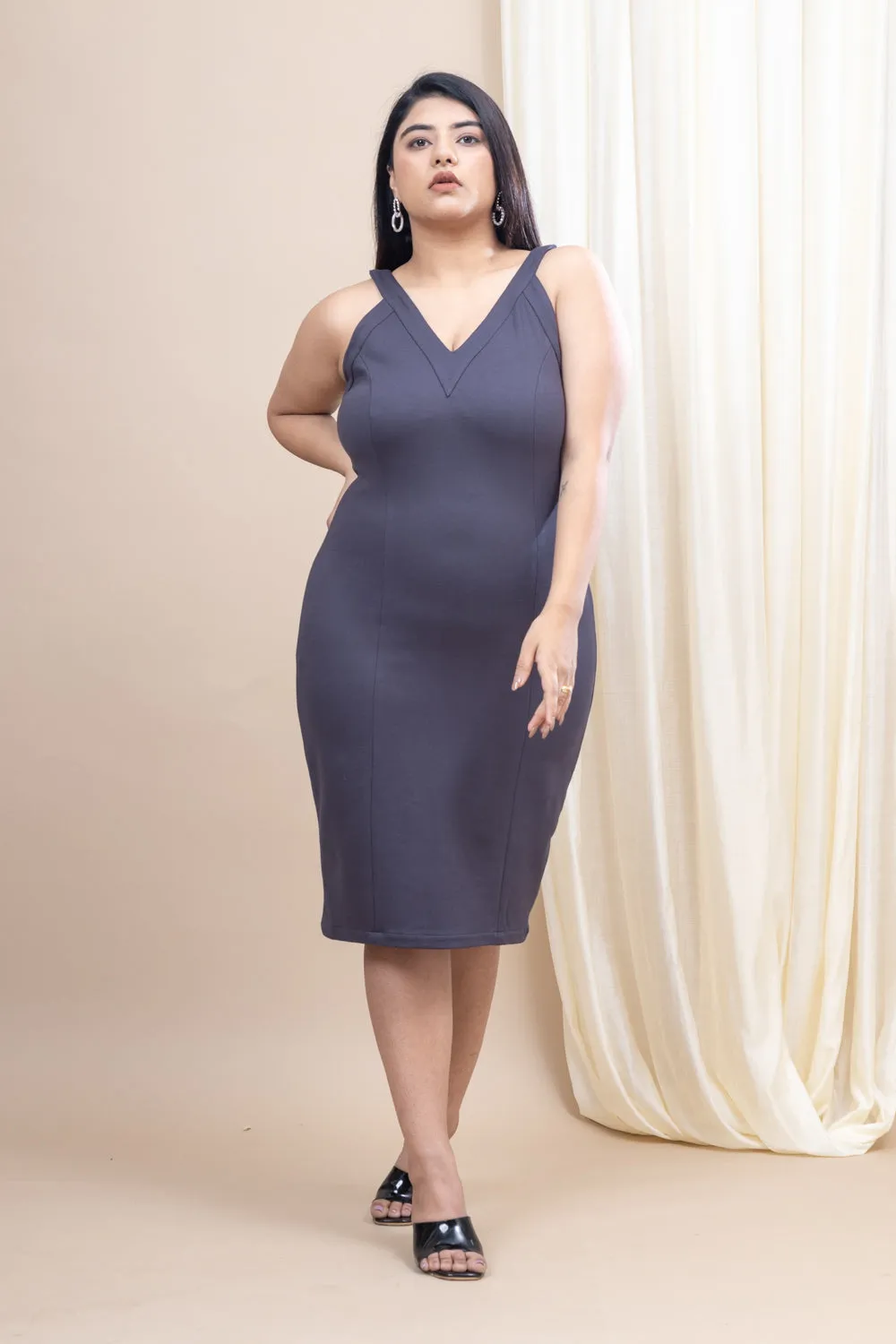 Moonlit  V-Neck Bodycon Dress