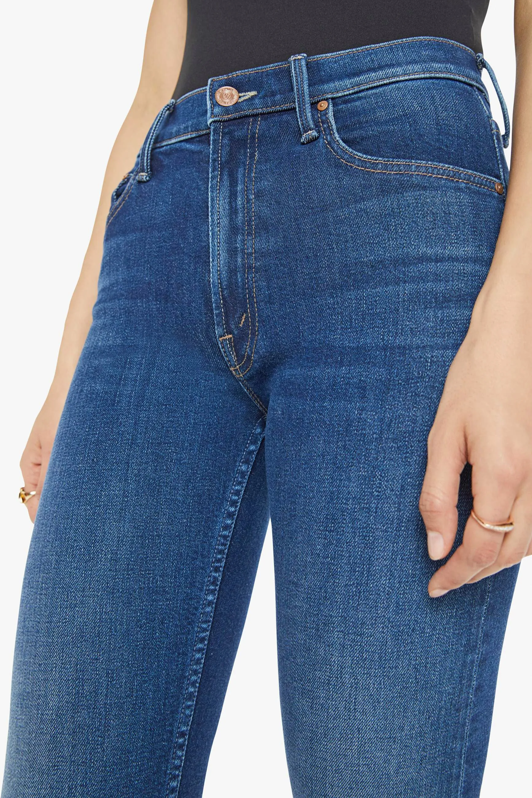 Mother Mid Rise Rider Flood Jeans