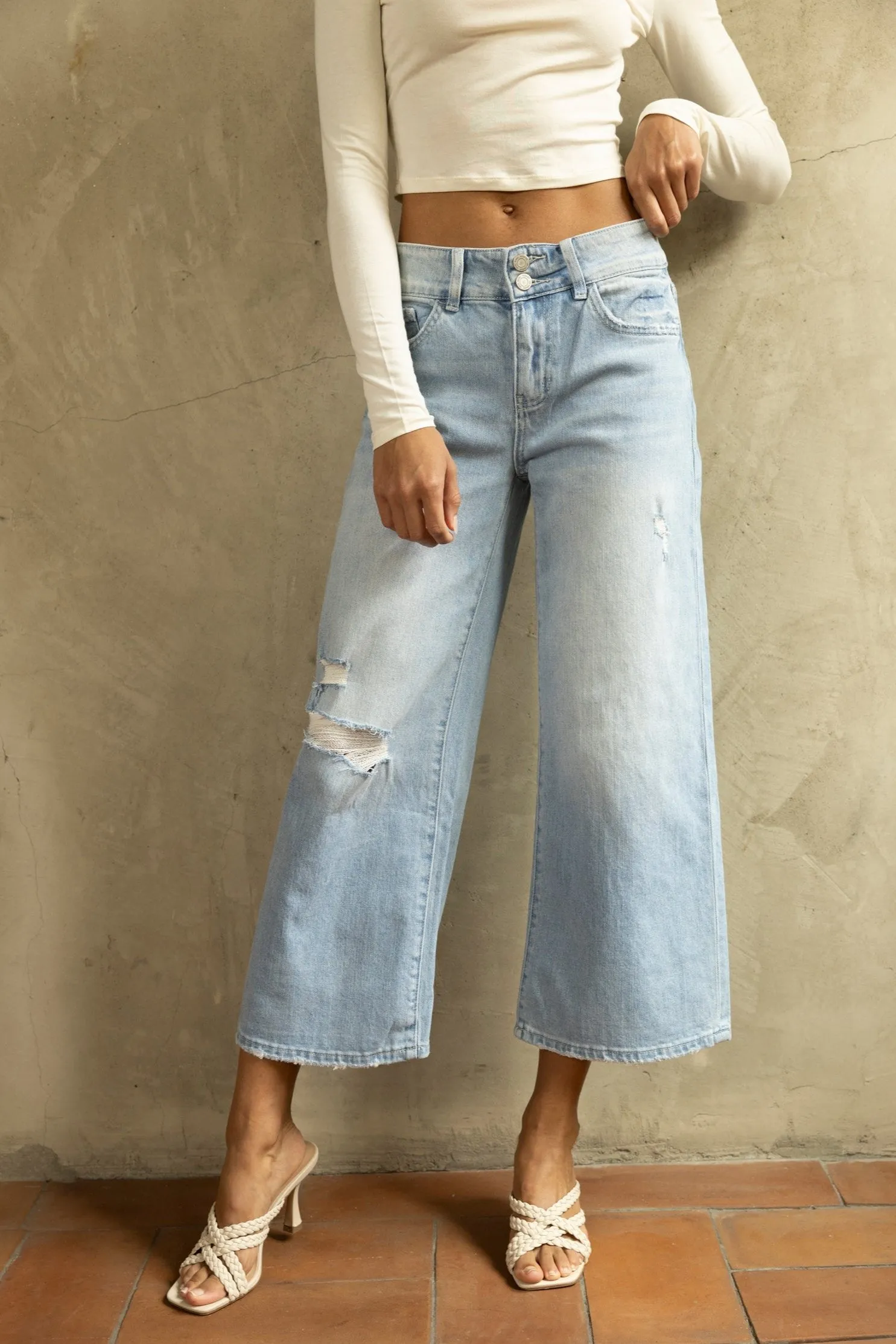 Murray High Rise Cropped Wide Leg Jeans