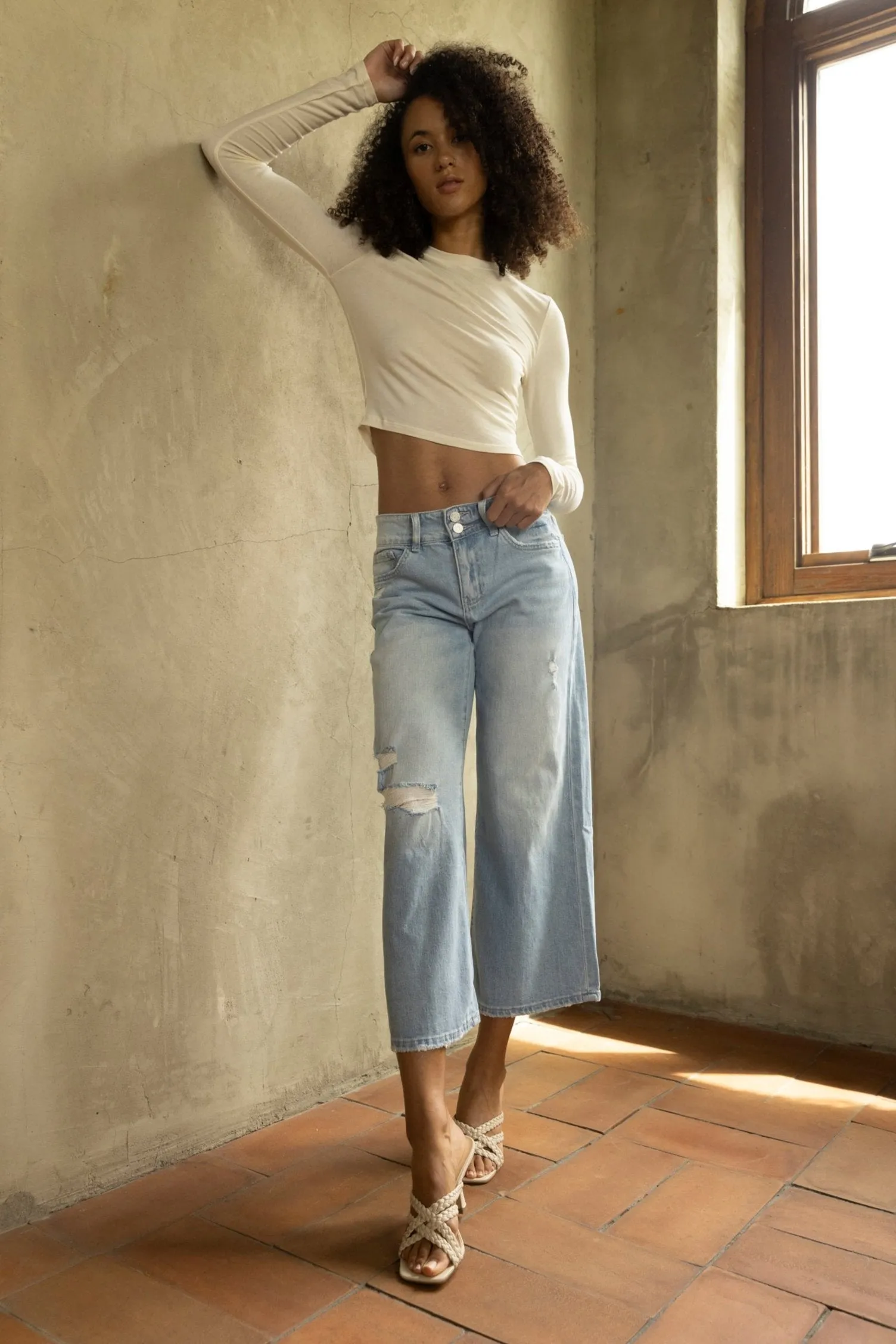 Murray High Rise Cropped Wide Leg Jeans