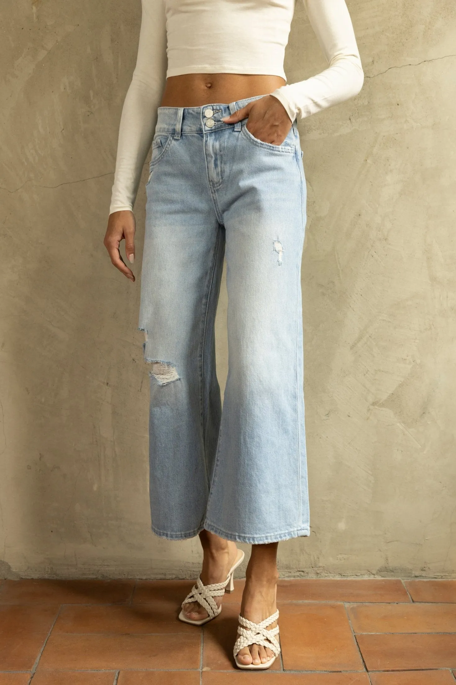 Murray High Rise Cropped Wide Leg Jeans