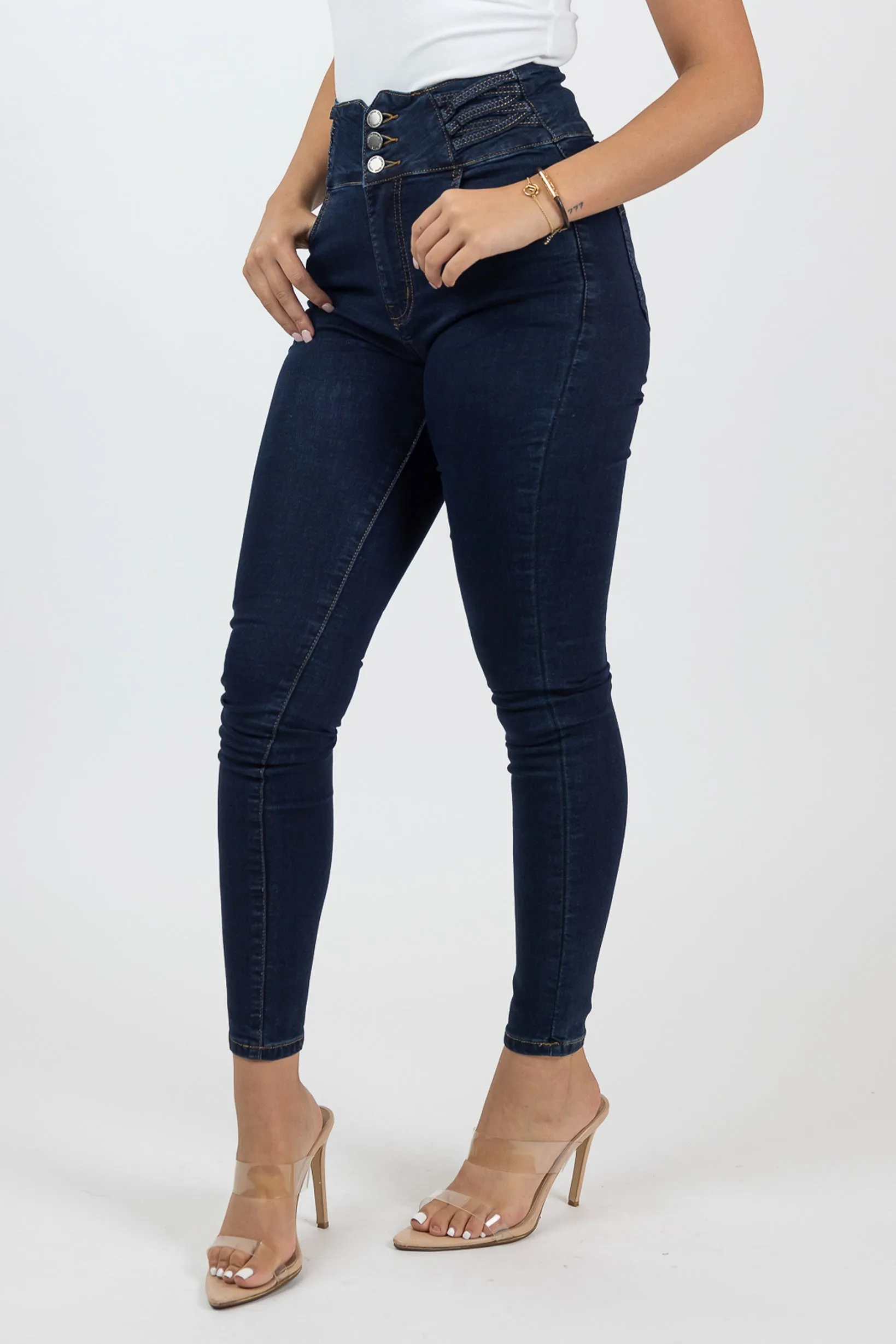 Nelly Waist Detailed Skinny Jeans